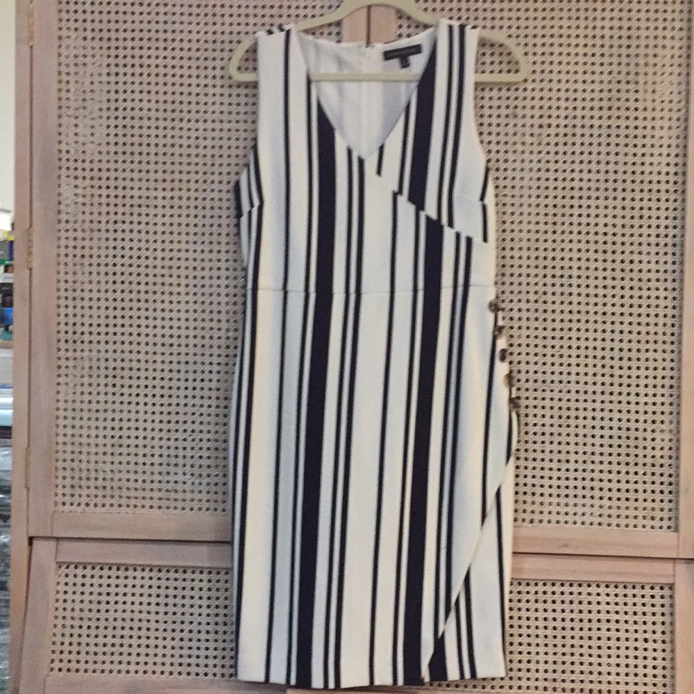 Banana Republic blue and white striped work dress